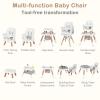 image:imageINFANS 9 in 1 High Chair Convertible Baby Highchair for Babies and Toddlers Table and Chair Set Building Block Infant Dining Booster Seat Kids Stool with Activity Children Play Kitchen BrownBeige