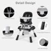 image:imageINFANS 9 in 1 High Chair Convertible Baby Highchair for Babies and Toddlers Table and Chair Set Building Block Infant Dining Booster Seat Kids Stool with Activity Children Play Kitchen BrownBlack