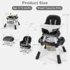 image:imageINFANS 9 in 1 High Chair Convertible Baby Highchair for Babies and Toddlers Table and Chair Set Building Block Infant Dining Booster Seat Kids Stool with Activity Children Play Kitchen BrownBlack