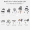 image:imageINFANS 9 in 1 High Chair Convertible Baby Highchair for Babies and Toddlers Table and Chair Set Building Block Infant Dining Booster Seat Kids Stool with Activity Children Play Kitchen BrownGrey