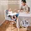 image:imageINFANS 9 in 1 High Chair Convertible Baby Highchair for Babies and Toddlers Table and Chair Set Building Block Infant Dining Booster Seat Kids Stool with Activity Children Play Kitchen BrownGrey