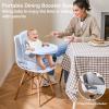 image:imageINFANS 9 in 1 High Chair Convertible Baby Highchair for Babies and Toddlers Table and Chair Set Building Block Infant Dining Booster Seat Kids Stool with Activity Children Play Kitchen BrownBlue