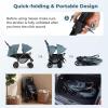 image:imageINFANS Double Stroller Foldable Baby Tandem Stroller with Djustable Backrest Canopy Footrest 5Point Harness Storage Basket Convertible Compact Twin Stroller for Infants and Toddlers SageSage