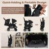 image:imageINFANS Double Stroller Foldable Baby Tandem Stroller with Djustable Backrest Canopy Footrest 5Point Harness Storage Basket Convertible Compact Twin Stroller for Infants and Toddlers SageBlack