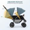 image:imageINFANS Double Stroller Foldable Baby Tandem Stroller with Djustable Backrest Canopy Footrest 5Point Harness Storage Basket Convertible Compact Twin Stroller for Infants and Toddlers SageSage