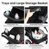 image:imageINFANS Jogging Stroller Foldable Jogger with AirFilled Tires Shock Absorbing Suspension Adjustable Backrest Baby Running StrollersBlack