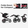 image:imageINFANS Jogging Stroller Foldable Jogger with AirFilled Tires Shock Absorbing Suspension Adjustable Backrest Baby Running StrollersBlack