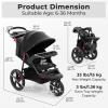 image:imageINFANS Jogging Stroller Foldable Jogger with AirFilled Tires Shock Absorbing Suspension Adjustable Backrest Baby Running StrollersBlack