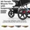 image:imageINFANS Jogging Stroller Foldable Jogger with AirFilled Tires Shock Absorbing Suspension Adjustable Backrest Baby Running StrollersBlack