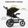 image:imageINFANS Jogging Stroller Foldable Jogger with AirFilled Tires Shock Absorbing Suspension Adjustable Backrest Baby Running StrollersBlack