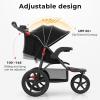 image:imageINFANS Jogging Stroller Foldable Jogger with AirFilled Tires Shock Absorbing Suspension Adjustable Backrest Baby Running StrollersGrey