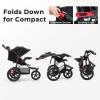 image:imageINFANS Jogging Stroller Foldable Jogger with AirFilled Tires Shock Absorbing Suspension Adjustable Backrest Baby Running StrollersGrey