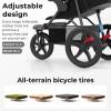 image:imageINFANS Jogging Stroller Foldable Jogger with AirFilled Tires Shock Absorbing Suspension Adjustable Backrest Baby Running StrollersGrey