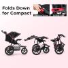 image:imageINFANS Jogging Stroller Foldable Jogger with AirFilled Tires Shock Absorbing Suspension Adjustable Backrest Baby Running StrollersPink