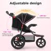 image:imageINFANS Jogging Stroller Foldable Jogger with AirFilled Tires Shock Absorbing Suspension Adjustable Backrest Baby Running StrollersPink