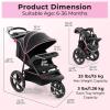 image:imageINFANS Jogging Stroller Foldable Jogger with AirFilled Tires Shock Absorbing Suspension Adjustable Backrest Baby Running StrollersPink