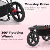 image:imageINFANS Jogging Stroller Foldable Jogger with AirFilled Tires Shock Absorbing Suspension Adjustable Backrest Baby Running StrollersPink