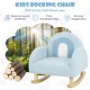 image:imageINFANS Kids Sofa Toddler Rocking Chair with Solid Wooden Frame AntiTipping Design Plush Fabric Children Armchair for Nursery Kindergarten Gift for Boys Girls Rocking Chair OrangeBlue