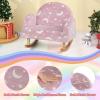 image:imageINFANS Kids Sofa Toddler Rocking Chair with Solid Wooden Frame AntiTipping Design Plush Fabric Children Armchair for Nursery Kindergarten Gift for Boys Girls Rocking Chair OrangePinkfluorescent