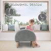 image:imageINFANS Kids Sofa Toddler Rocking Chair with Solid Wooden Frame AntiTipping Design Plush Fabric Children Armchair for Nursery Kindergarten Gift for Boys Girls Rocking Chair OrangeGrey