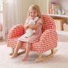 image:imageINFANS Kids Sofa Toddler Rocking Chair with Solid Wooden Frame AntiTipping Design Plush Fabric Children Armchair for Nursery Kindergarten Gift for Boys Girls Rocking Chair OrangeOrange