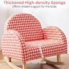 image:imageINFANS Kids Sofa Toddler Rocking Chair with Solid Wooden Frame AntiTipping Design Plush Fabric Children Armchair for Nursery Kindergarten Gift for Boys Girls Rocking Chair OrangeOrange