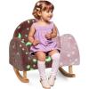 image:imageINFANS Kids Sofa Toddler Rocking Chair with Solid Wooden Frame AntiTipping Design Plush Fabric Children Armchair for Nursery Kindergarten Gift for Boys Girls Rocking Chair OrangePinkfluorescent