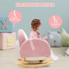 image:imageINFANS Kids Sofa Toddler Rocking Chair with Solid Wooden Frame AntiTipping Design Plush Fabric Children Armchair for Nursery Kindergarten Gift for Boys Girls Rocking Chair OrangePink