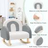 image:imageINFANS Kids Sofa Toddler Rocking Chair with Solid Wooden Frame AntiTipping Design Plush Fabric Children Armchair for Nursery Kindergarten Gift for Boys Girls Rocking Chair OrangeGrey