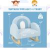 image:imageINFANS Kids Sofa Toddler Rocking Chair with Solid Wooden Frame AntiTipping Design Plush Fabric Children Armchair for Nursery Kindergarten Gift for Boys Girls Rocking Chair OrangeBlue