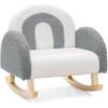 image:imageINFANS Kids Sofa Toddler Rocking Chair with Solid Wooden Frame AntiTipping Design Plush Fabric Children Armchair for Nursery Kindergarten Gift for Boys Girls Rocking Chair OrangeGrey