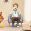 image:imageINFANS Kids Sofa Toddler Rocking Chair with Solid Wooden Frame AntiTipping Design Plush Fabric Children Armchair for Nursery Kindergarten Gift for Boys Girls Rocking Chair OrangeGreyfluorescent