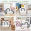 image:imageINFANS Kids Sofa Toddler Rocking Chair with Solid Wooden Frame AntiTipping Design Plush Fabric Children Armchair for Nursery Kindergarten Gift for Boys Girls Rocking Chair OrangeGrey