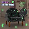 image:imageINFANS Kids Sofa Toddler Rocking Chair with Solid Wooden Frame AntiTipping Design Plush Fabric Children Armchair for Nursery Kindergarten Gift for Boys Girls Rocking Chair OrangeGreyfluorescent