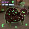 image:imageINFANS Kids Sofa Toddler Rocking Chair with Solid Wooden Frame AntiTipping Design Plush Fabric Children Armchair for Nursery Kindergarten Gift for Boys Girls Rocking Chair OrangePinkfluorescent