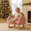 image:imageINFANS Kids Sofa Toddler Rocking Chair with Solid Wooden Frame AntiTipping Design Plush Fabric Children Armchair for Nursery Kindergarten Gift for Boys Girls Rocking Chair OrangePink