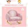 image:imageINFANS Kids Sofa Toddler Rocking Chair with Solid Wooden Frame AntiTipping Design Plush Fabric Children Armchair for Nursery Kindergarten Gift for Boys Girls Rocking Chair OrangePink
