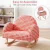 image:imageINFANS Kids Sofa Toddler Rocking Chair with Solid Wooden Frame AntiTipping Design Plush Fabric Children Armchair for Nursery Kindergarten Gift for Boys Girls Rocking Chair OrangeOrange
