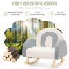 image:imageINFANS Kids Sofa Toddler Rocking Chair with Solid Wooden Frame AntiTipping Design Plush Fabric Children Armchair for Nursery Kindergarten Gift for Boys Girls Rocking Chair OrangeGrey