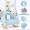 image:imageINFANS Kids Sofa Toddler Rocking Chair with Solid Wooden Frame AntiTipping Design Plush Fabric Children Armchair for Nursery Kindergarten Gift for Boys Girls Rocking Chair OrangeBlue