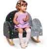 image:imageINFANS Kids Sofa Toddler Rocking Chair with Solid Wooden Frame AntiTipping Design Plush Fabric Children Armchair for Nursery Kindergarten Gift for Boys Girls Rocking Chair OrangeGreyfluorescent