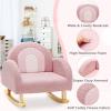 image:imageINFANS Kids Sofa Toddler Rocking Chair with Solid Wooden Frame AntiTipping Design Plush Fabric Children Armchair for Nursery Kindergarten Gift for Boys Girls Rocking Chair OrangePink