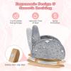 image:imageINFANS Kids Sofa Toddler Rocking Chair with Solid Wooden Frame AntiTipping Design Plush Fabric Children Armchair for Nursery Kindergarten Gift for Boys Girls Rocking Chair OrangeGreyfluorescent