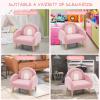 image:imageINFANS Kids Sofa Toddler Rocking Chair with Solid Wooden Frame AntiTipping Design Plush Fabric Children Armchair for Nursery Kindergarten Gift for Boys Girls Rocking Chair OrangePink