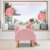 image:imageINFANS Kids Sofa Toddler Rocking Chair with Solid Wooden Frame AntiTipping Design Plush Fabric Children Armchair for Nursery Kindergarten Gift for Boys Girls Rocking Chair OrangePink