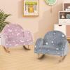 image:imageINFANS Kids Sofa Toddler Rocking Chair with Solid Wooden Frame AntiTipping Design Plush Fabric Children Armchair for Nursery Kindergarten Gift for Boys Girls Rocking Chair OrangeGreyfluorescent