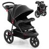 image:imageINFANS Jogging Stroller Foldable Jogger with AirFilled Tires Shock Absorbing Suspension Adjustable Backrest Baby Running StrollersGrey