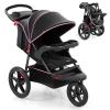 image:imageINFANS Jogging Stroller Foldable Jogger with AirFilled Tires Shock Absorbing Suspension Adjustable Backrest Baby Running StrollersPink