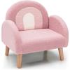 image:imageINFANS Kids Sofa Toddler Rocking Chair with Solid Wooden Frame AntiTipping Design Plush Fabric Children Armchair for Nursery Kindergarten Gift for Boys Girls Rocking Chair OrangePink
