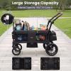 image:imageINFANS Wagon Stroller for 2 Kids Foldable Wagon Cart with Adjustable Handle Pull Bar Removable Canopy Footwell Snack Tray Harnesses for Infants Toddlers 636 Months BlackBlack
